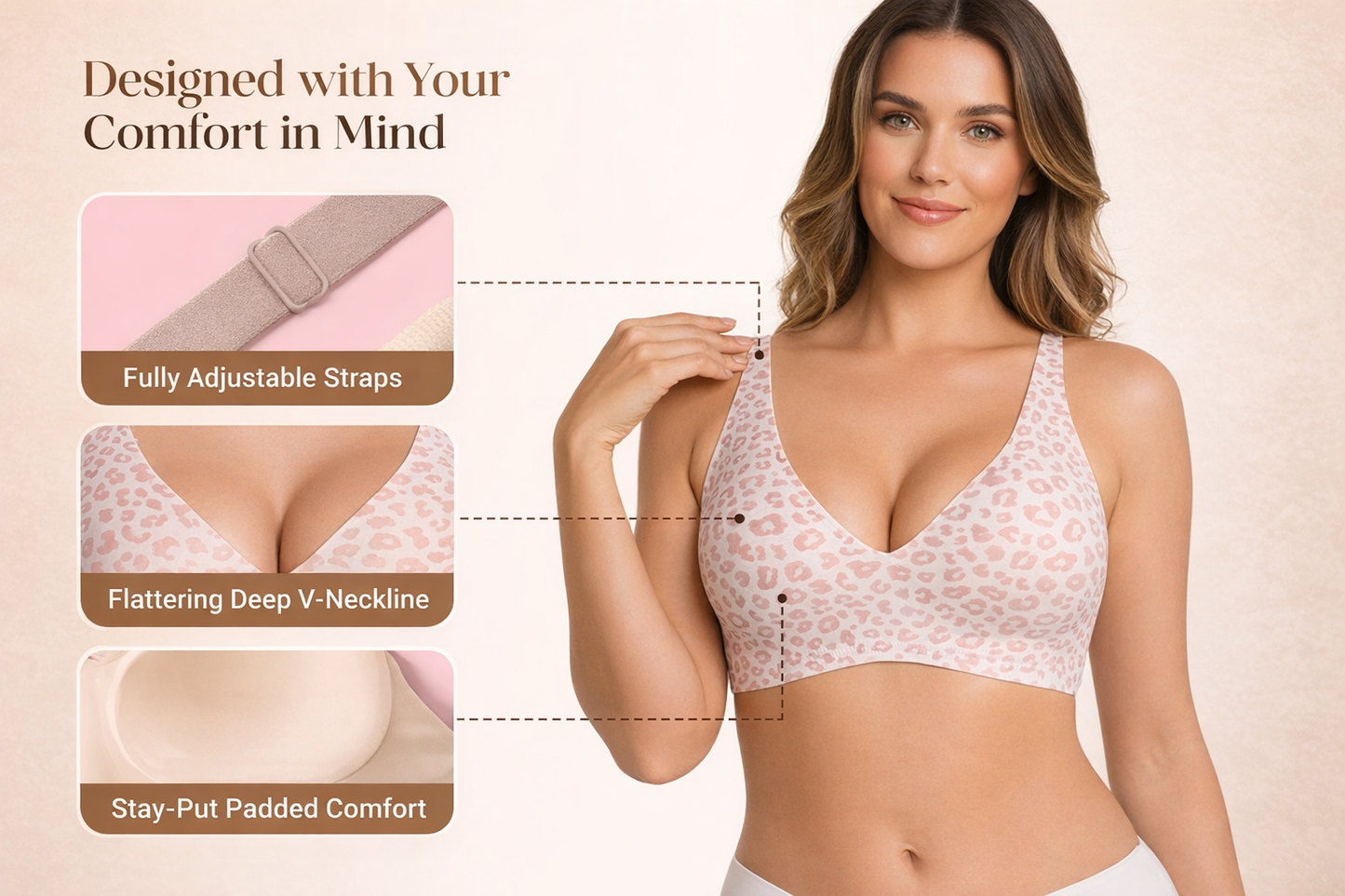 AVENZO™ - Jelly Wireless Push Up Bra