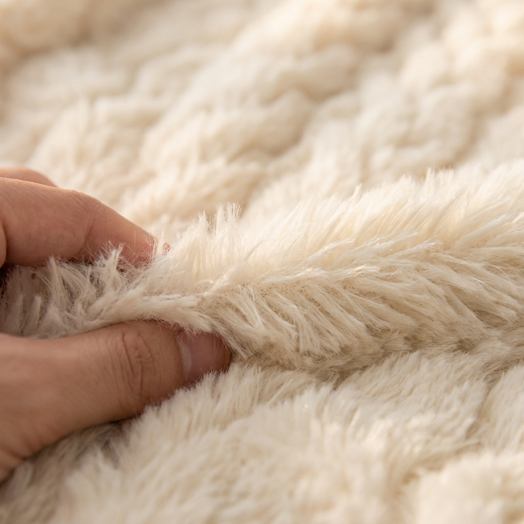 Close up of the ultra plush fluffy fabric on the Avenzo Cosy Pyjama Set